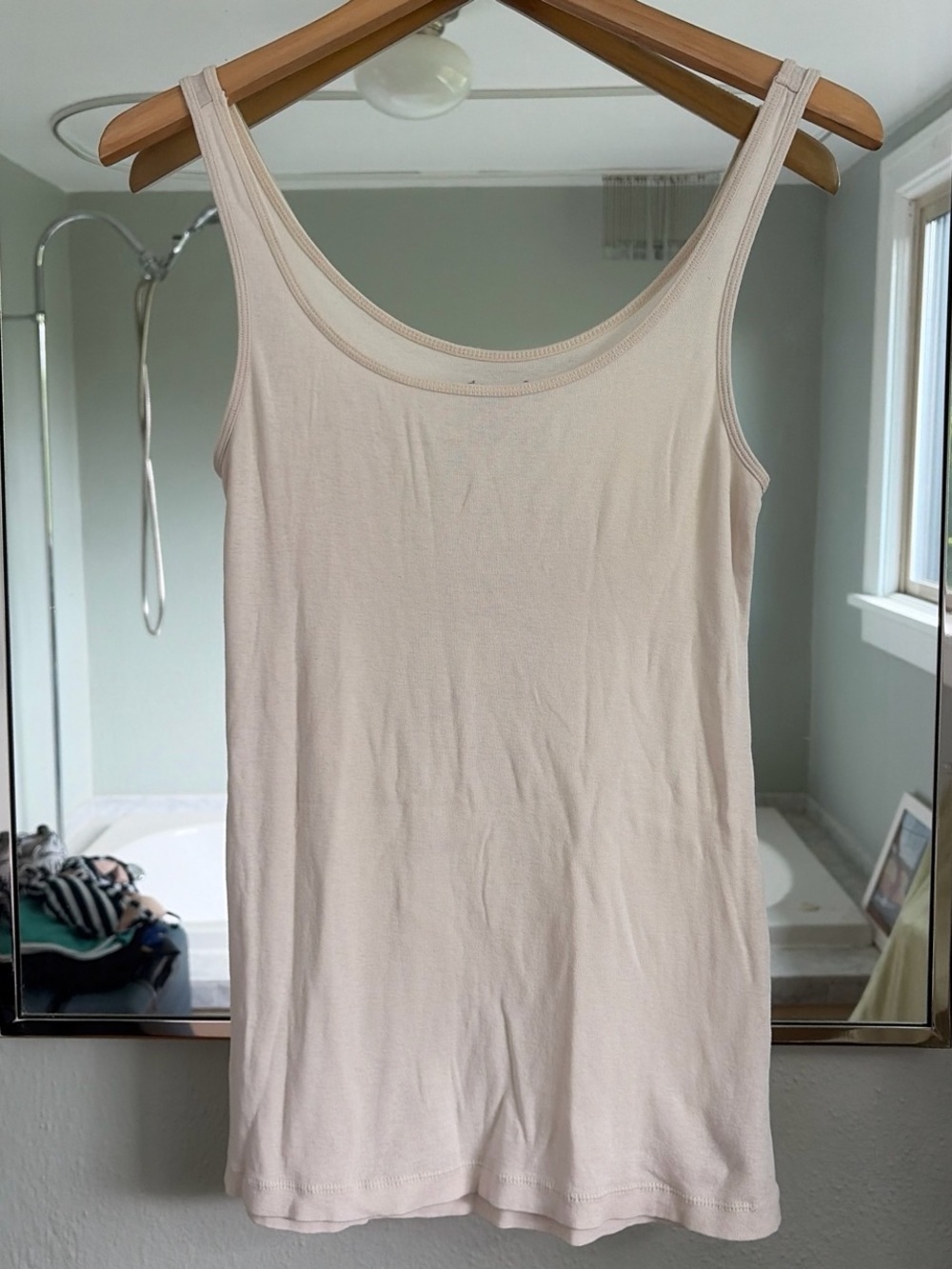 Women's Cream Tank Top - Classic Scoop Neck
